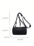 Fashion Black Bucket Bag Nylon Zipper