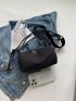 Fashion Black Bucket Bag Nylon Zipper