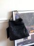 Black Ruched Bag Large Capacity With Coin Purse