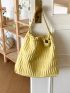 Yellow Ruched Bag Large Capacity