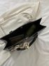 Small Top Handle Bag Crocodile Embossed Twilly Scarf Decor