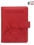 Graphic Embossed Passport Case Letter Graphic Neon Red