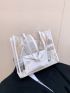 Small Beach Bag Clear Contrast Binding PVC