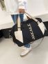 Colorblock Travel Bag Letter Graphic Sporty