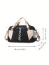 Colorblock Travel Bag Letter Graphic Sporty