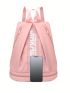 Letter Graphic Classic Backpack Pink