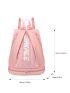 Letter Graphic Classic Backpack Pink