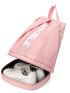 Letter Graphic Classic Backpack Pink