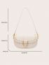 Small Saddle Bag Fashionable Studded Decor Flap PU