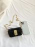 Mini Flap Square Bag Turn Lock Black