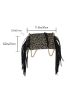 Leopard Pattern Novelty Bag Fringe Decor