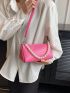 Fashionable Solid Color Women's Bag, Messenger Bag With Faux Pearl Decoration