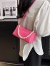 Fashionable Solid Color Women's Bag, Messenger Bag With Faux Pearl Decoration