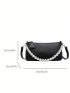 Fashionable Solid Color Women's Bag, Messenger Bag With Faux Pearl Decoration