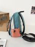 Random Badge Decor Sling Bag Mini Zipper Colorblock