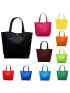 1pc Random Color Foldable Button Shopping Bag Durable Non-Woven Tote Pouch 32 X 38 Cm