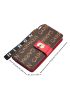 Letter Graphic Long Wallet Metal Decor