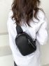 Minimalist Sling Bag Mini Zipper Black