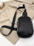 Minimalist Sling Bag Mini Zipper Black