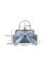 Plaid Pattern Novelty Bag Bow Decor Top Handle For Daily