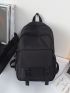 Medium Functional Backpack For School Solid Color