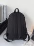 Medium Functional Backpack For School Solid Color