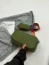 Green Square Bag Minimalist Adjustable Strap With Coin Purse