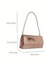 Small Square Bag Metallic Rose Gold Flap PU