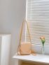 Small Shoulder Bag Solid Color Chain Decor