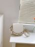 Small Square Bag Solid Color Chain Decor