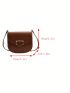 Mini Saddle Bag Brown Metal Decor Flap For Work