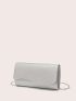 Silver Envelope Bag Glitter Flap Clutch Bag For Party