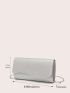 Silver Envelope Bag Glitter Flap Clutch Bag For Party