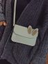 Mini Square Bag Gray Fashionable Flap For Daily