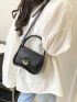 Mini Novelty Bag Black Metal Decor Flap Double Handle For Work