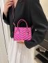 Mini Square Bag Chevron Pattern Double Handle