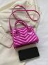 Mini Square Bag Chevron Pattern Double Handle