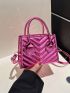 Mini Square Bag Chevron Pattern Double Handle