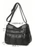 Litchi Embossed Hobo Bag Vintage Zipper Adjustable Strap PU