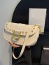 Small Saddle Bag Fashionable Studded Decor Flap PU