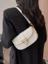 Small Saddle Bag Fashionable Studded Decor Flap PU