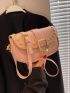 Small Saddle Bag Fashionable Studded Decor Flap PU