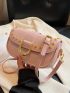 Small Saddle Bag Fashionable Studded Decor Flap PU