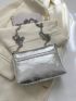 Mini Square Bag Silver Flap Chain Strap