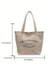 Large Shopper Bag Casual Letter Graphic