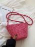 Mini Straw Bag Vacation Faux Pearl Decor