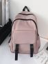 Release Buckle Decor Classic Backpack Zipper