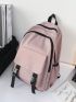 Release Buckle Decor Classic Backpack Zipper