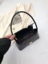 Crocodile Embossed Baguette Bag Flap Small