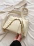 Chain Decor Square Bag Braided Design